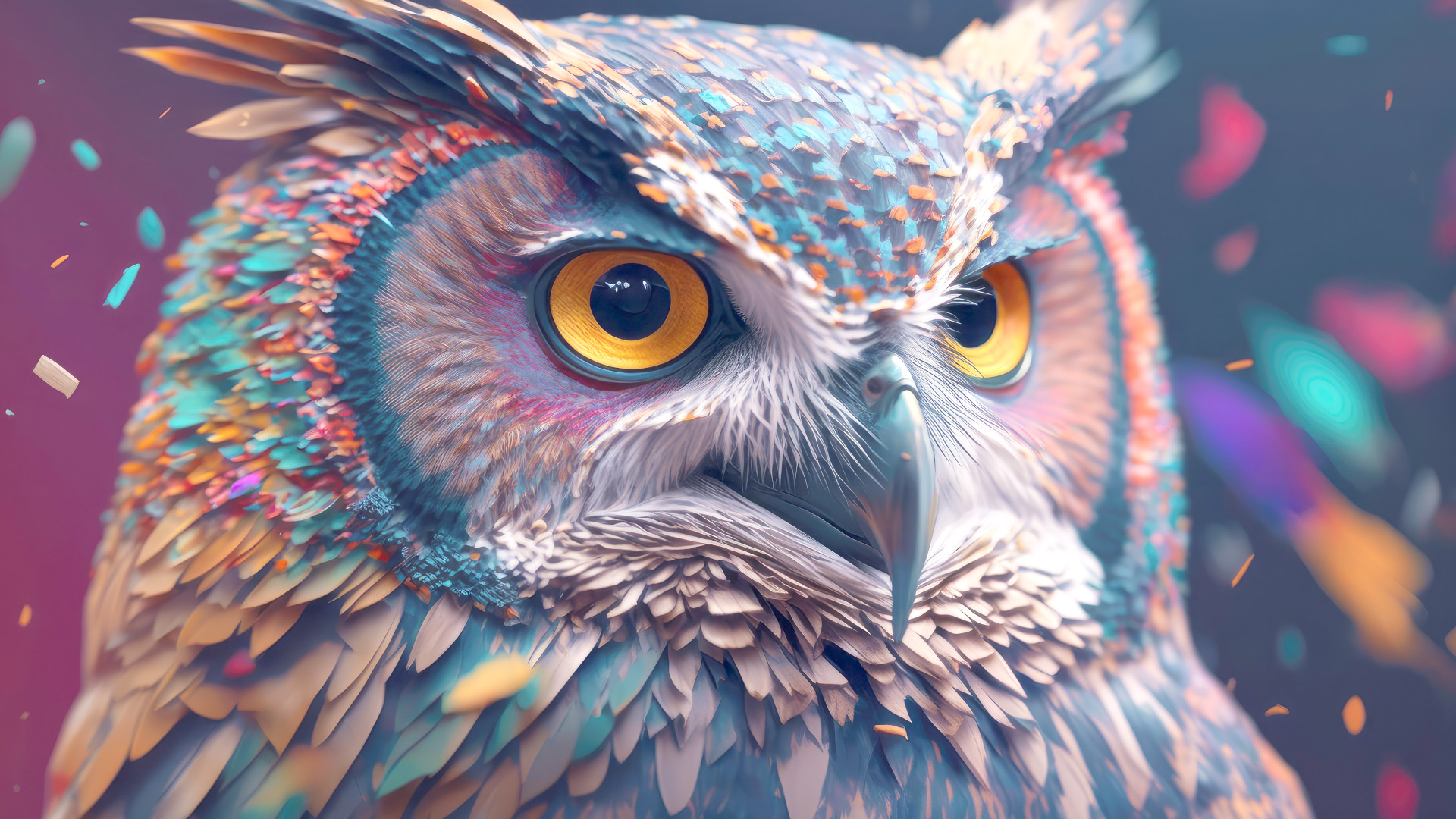 owl contrast comparison vibrant