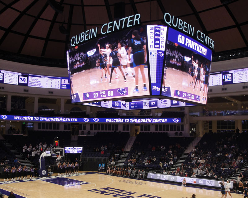 LED video jumbotron and ribbon in Qubein Center