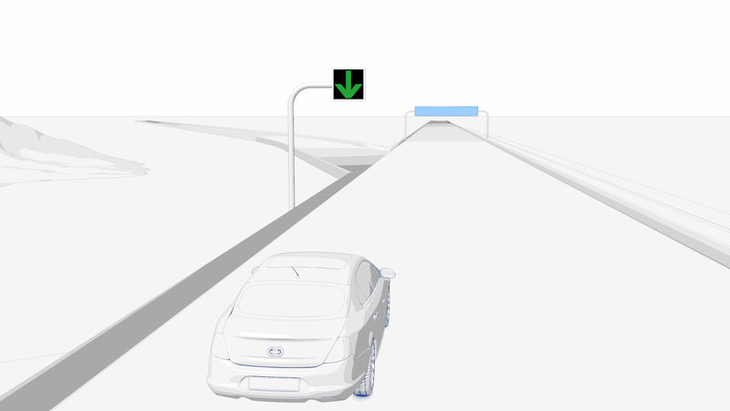 digital sign above an open lane