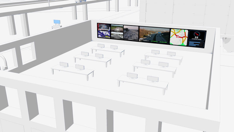 LED video wall in traffic management center