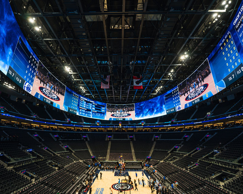 inside of Intuit Dome LED Halo board