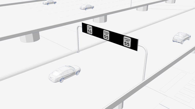 configurable LED sign over road